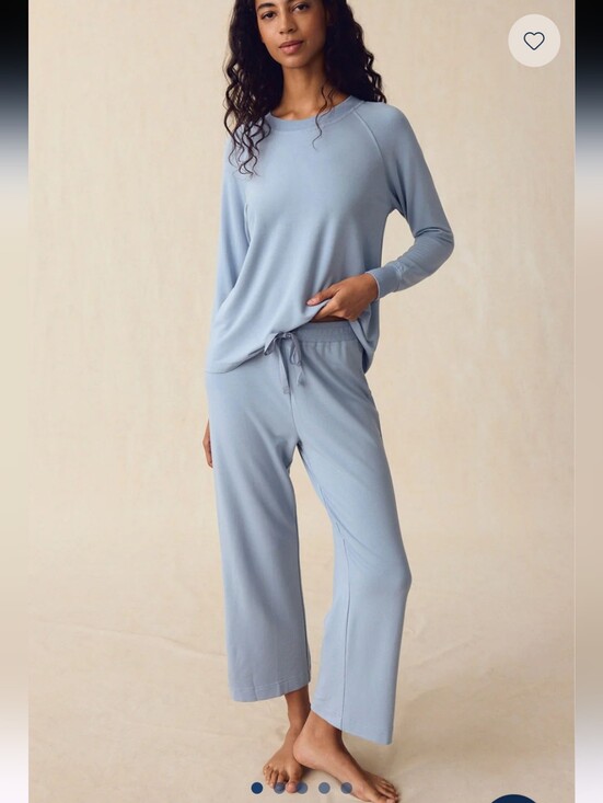 LAKE Other - LAKE Dusty Blue Lounge Pajama Set - Soft Long-Sleeve Top & Drawstring Pants